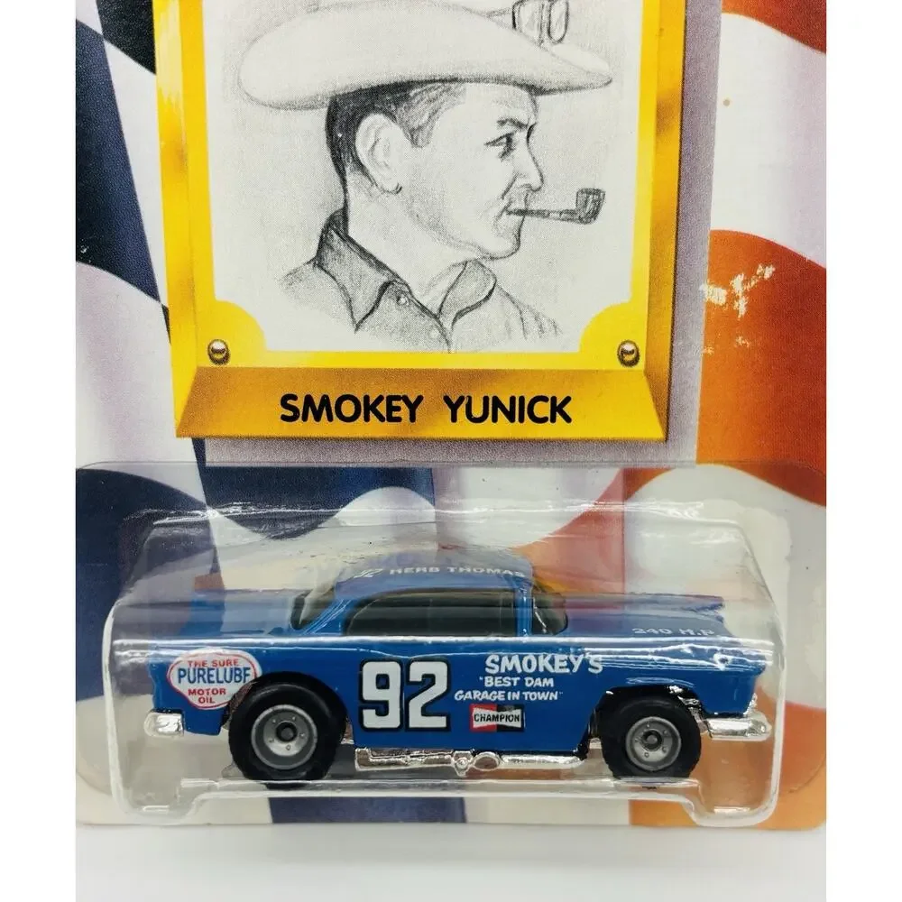 Hot Wheels Smokey Yunick '55 Chevy Part 1 Blue #92 Stock Car w/ Protector Case